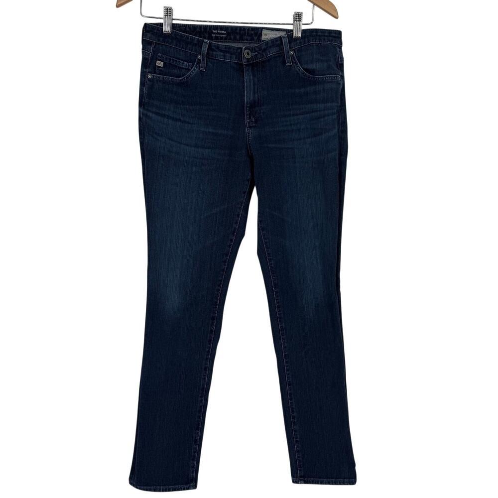 Ag Adriano Goldschmied  Prima Mid Rise Cigarette Ankle Blue Jeans 31R Stretch
